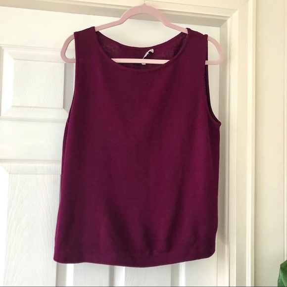 St. John Magenta Knit Sweater Tank Large - Picture 1 of 5